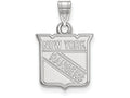 14k White Gold Nhl Logoart New York Rangers Small Pendant