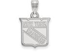 14k White Gold Nhl Logoart New York Rangers Small Pendant