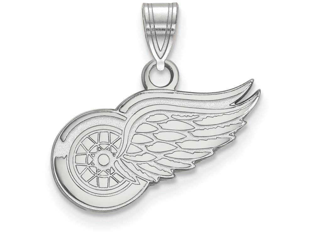 14k White Gold Nhl Logoart Detroit Red Wings Small Pendant