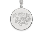 14k White Gold Logoart San Francisco State University Extra Large  Disc Pendant