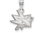 14k White Gold Nhl Logoart San Jose Sharks Small Pendant