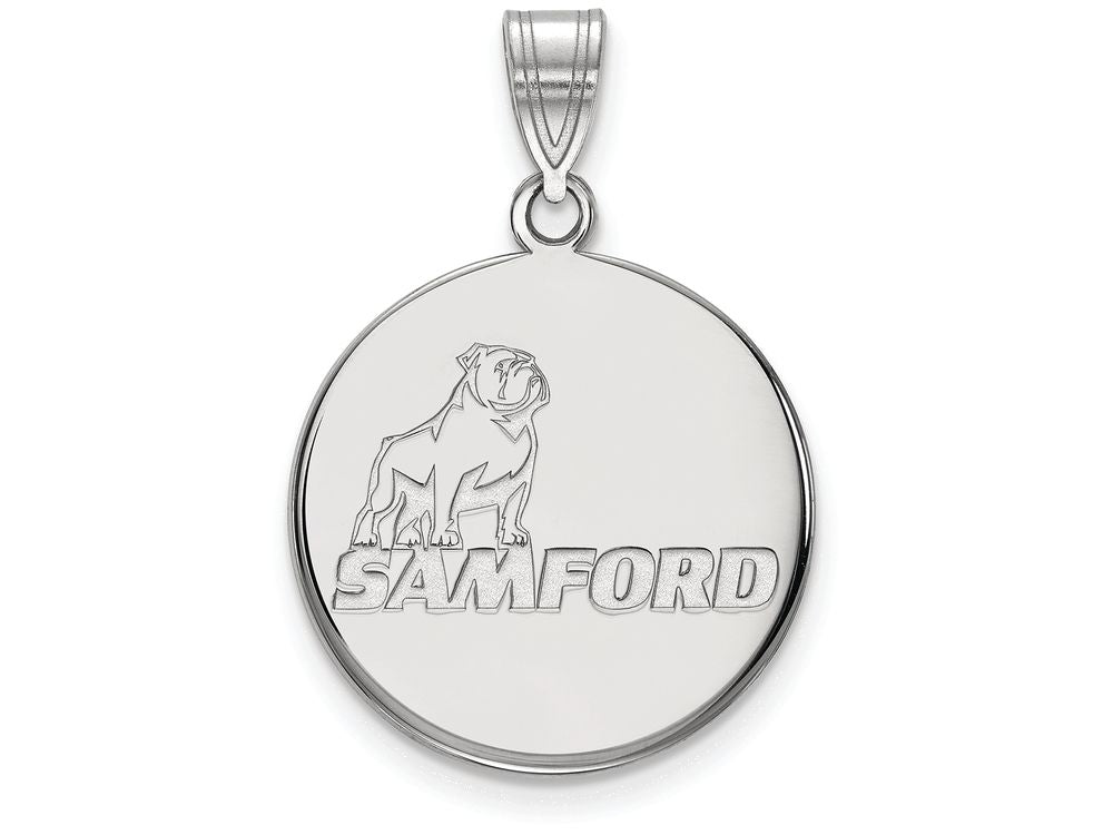 14k White Gold Logoart Samford University Large Pendant