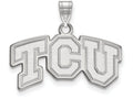 14k White Gold Logoart Texas Christian University Small Pendant