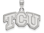 14k White Gold Logoart Texas Christian University Small Pendant