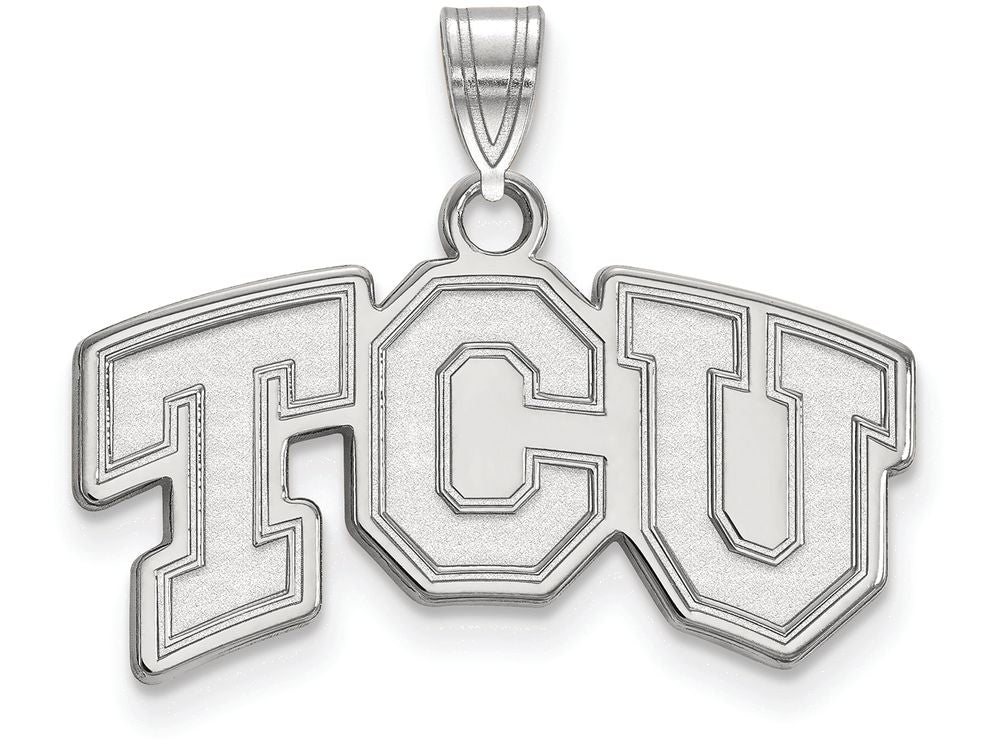 14k White Gold Logoart Texas Christian University Small Pendant