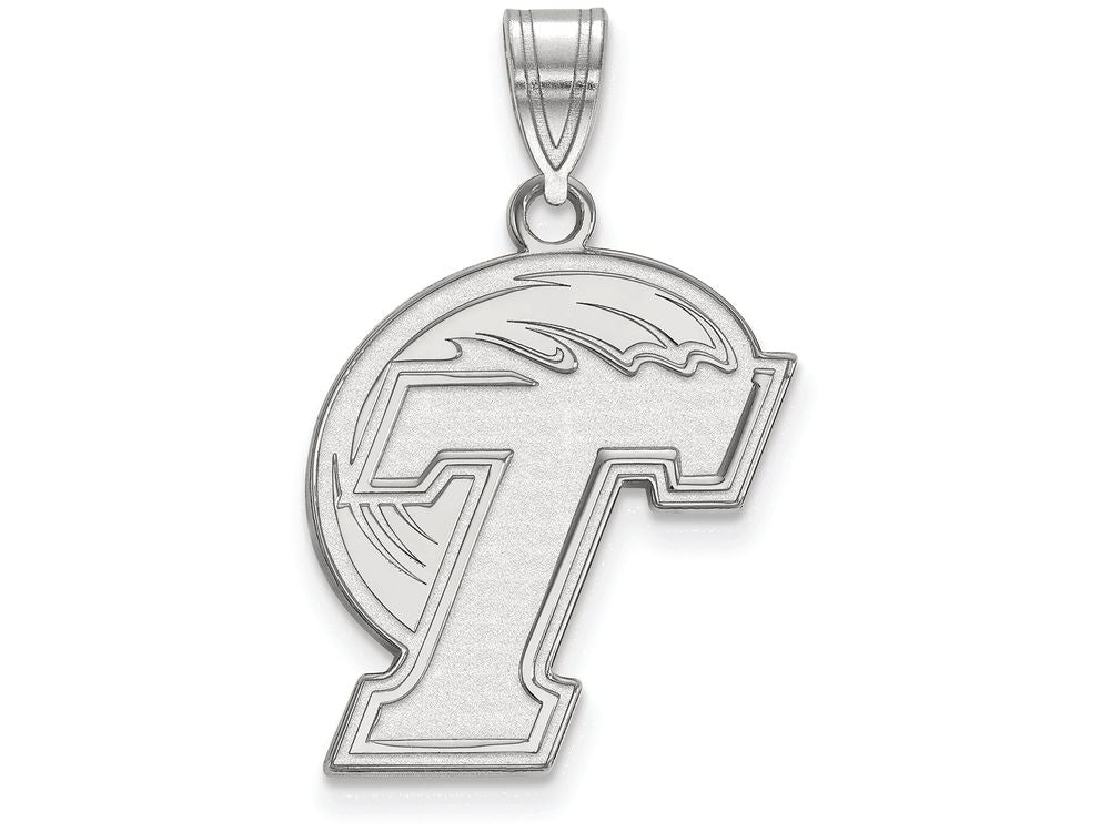 14k White Gold Logoart Tulane University Large Pendant