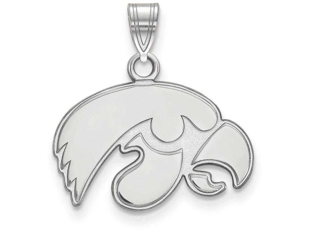 14k White Gold Logoart University Of Iowa Small Pendant