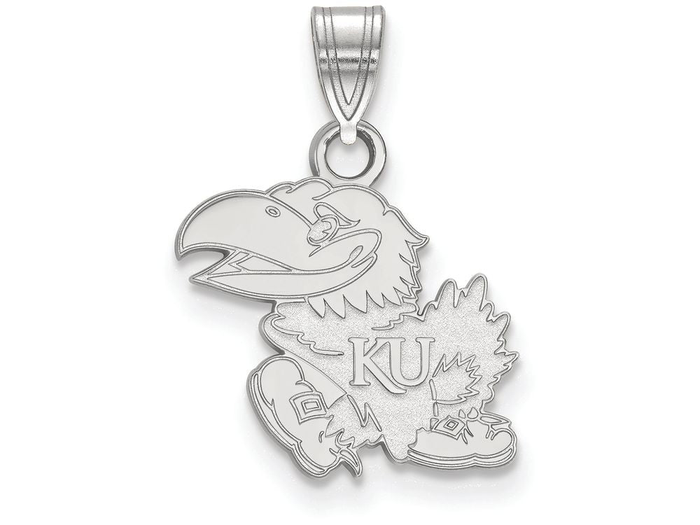 14k White Gold Logoart University Of Kansas Small Pendant