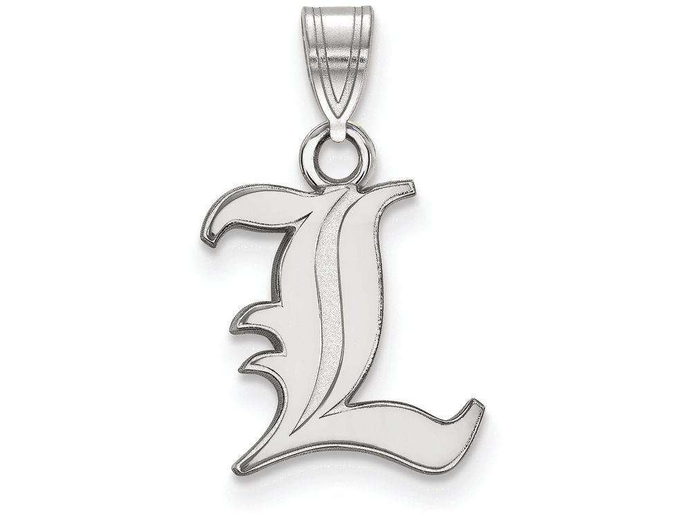 14k White Gold Logoart University Of Louisville Small Pendant