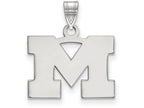 14k White Gold Logoart Michigan (univ Of) Small Pendant