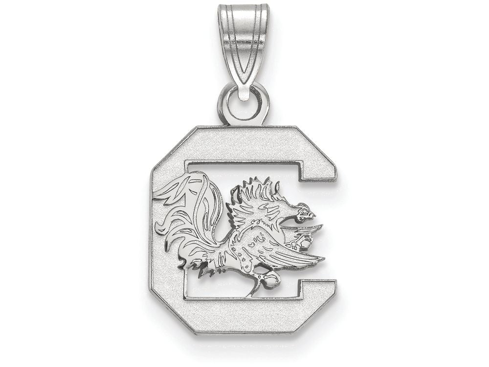 14k White Gold Logoart University Of South Carolina Small Pendant