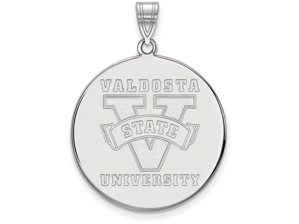 14k White Gold Logoart Valdosta State University Extra Large  Disc Pendant