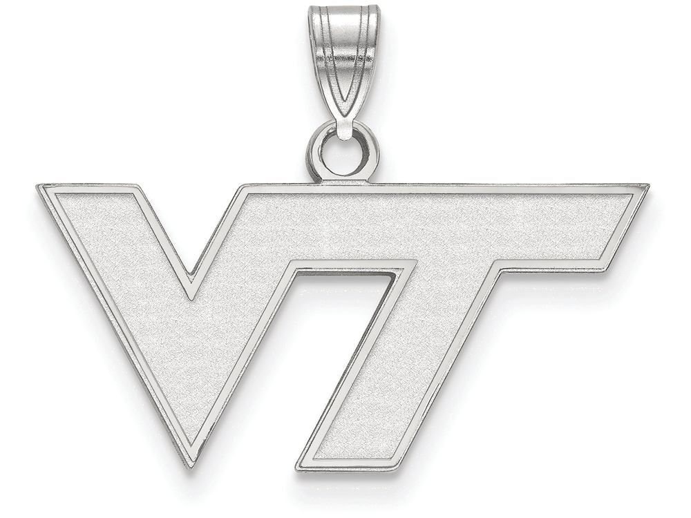 14k White Gold Logoart Virginia Tech Small Pendant