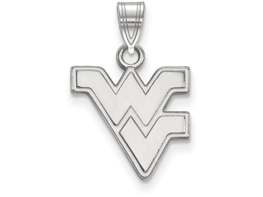 14k White Gold Logoart West Virginia University Small Pendant