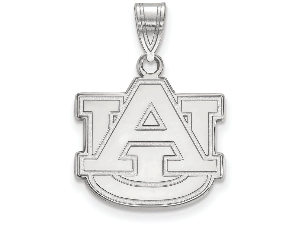 14k White Gold Logoart Auburn University Medium Pendant