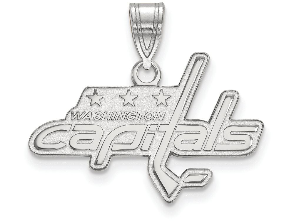14k White Gold Nhl Logoart Washington Capitals Medium Pendant