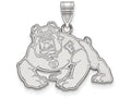 14k White Gold Logoart California State University Fresno Large Pendant