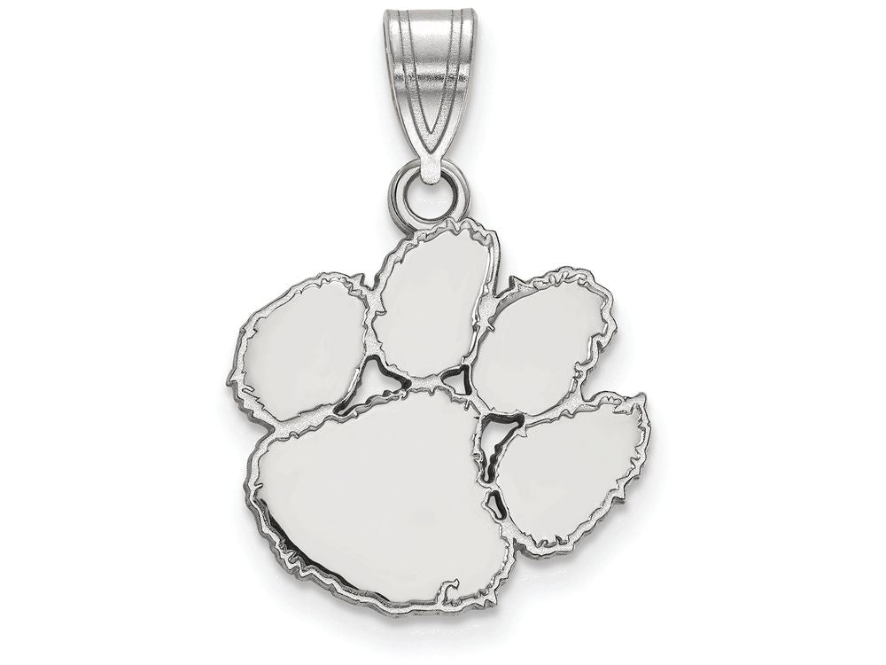 14k White Gold Logoart Clemson University Medium Pendant