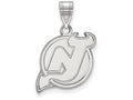14k White Gold Nhl Logoart New Jersey Devils Medium Pendant