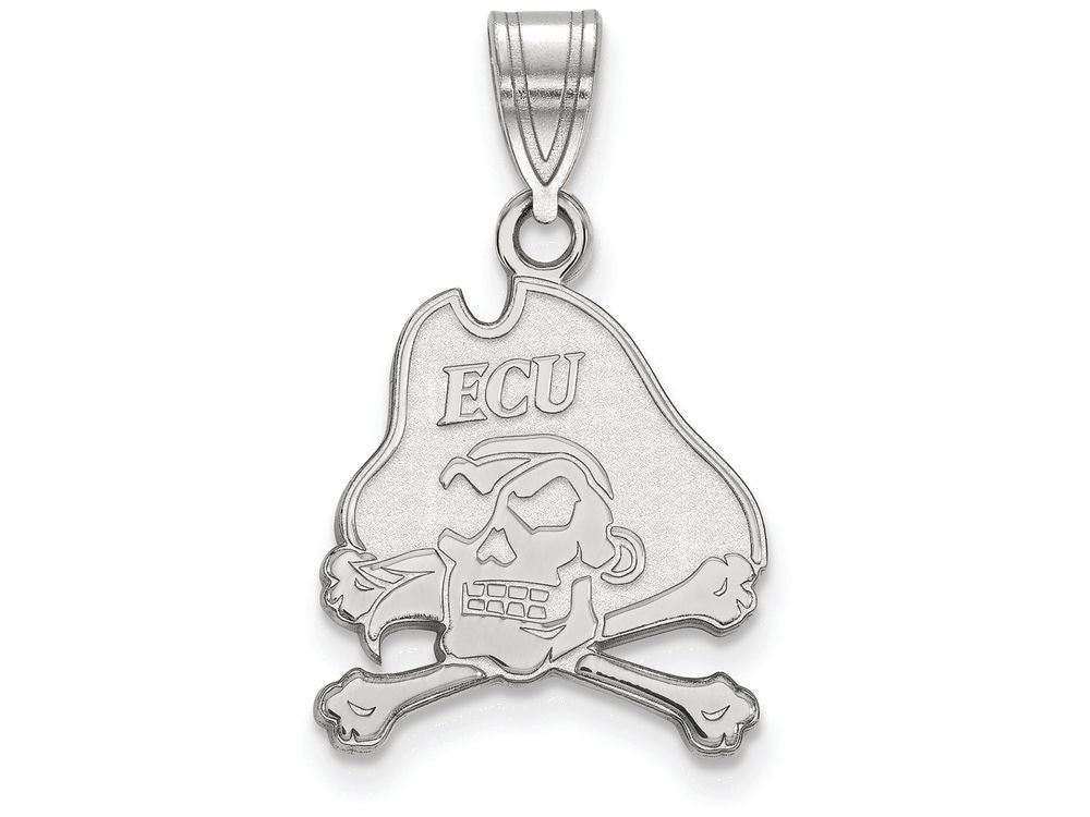 14k White Gold Logoart East Carolina University Medium Pendant