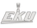 14k White Gold Logoart Eastern Kentucky University Medium Pendant