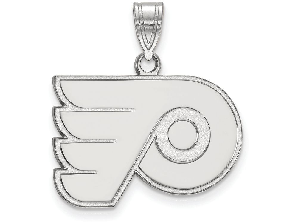 14k White Gold Nhl Logoart Philadelphia Flyers Medium Pendant
