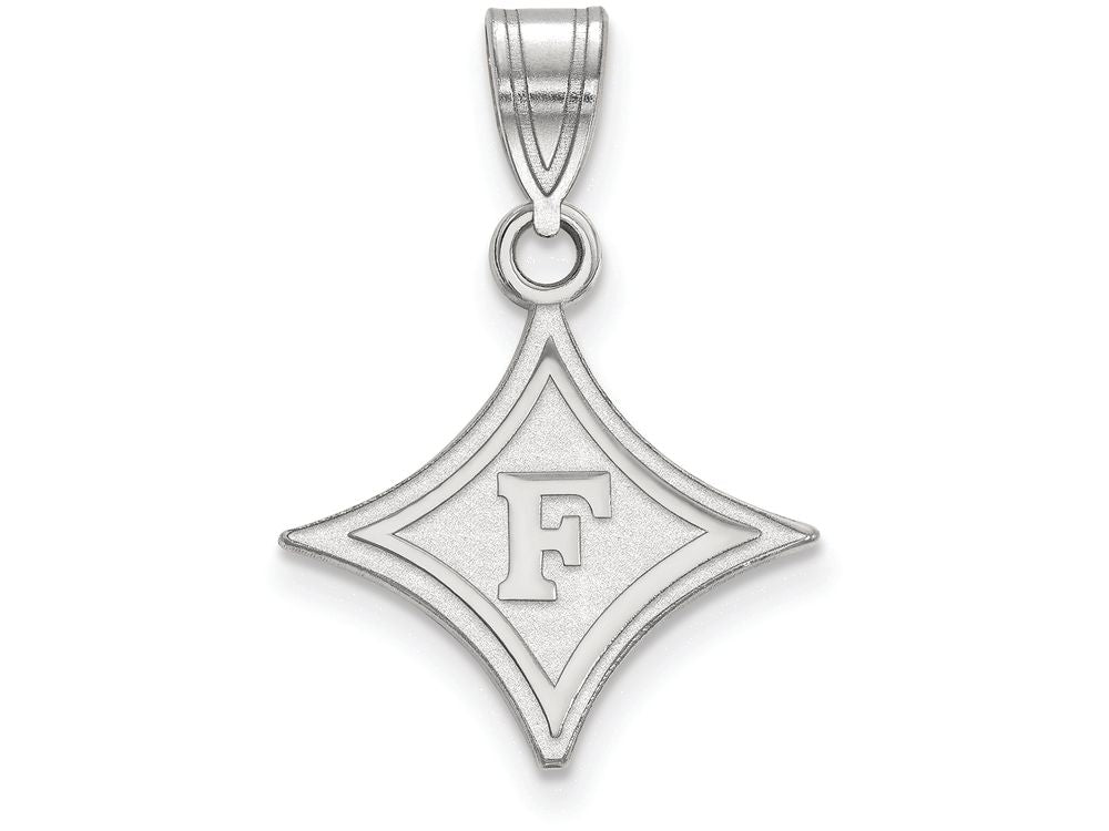 14k White Gold Logoart Furman University Medium Pendant