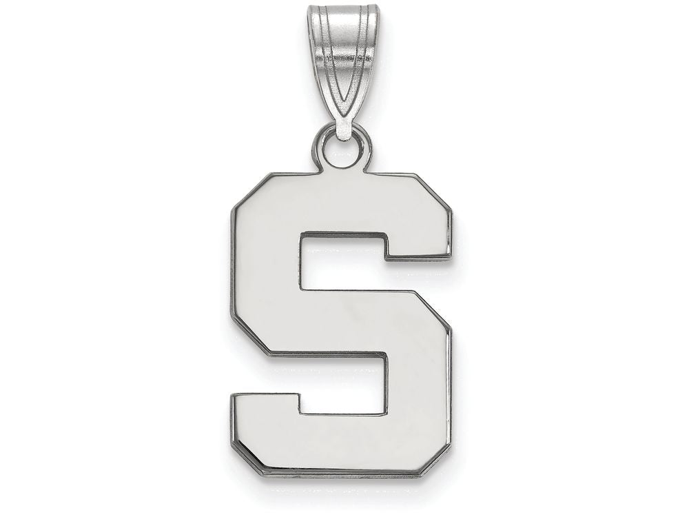 14k White Gold Logoart Michigan State University Medium Pendant