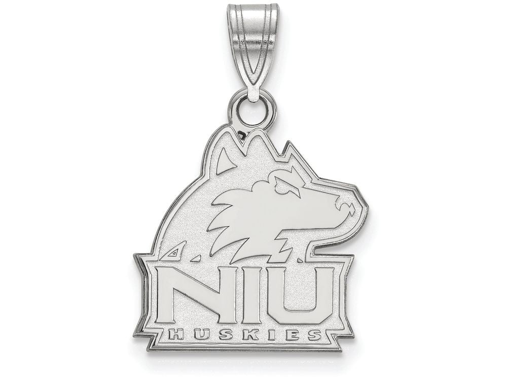 14k White Gold Logoart Northern Illinois University Medium Pendant