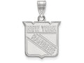 14k White Gold Nhl Logoart New York Rangers Medium Pendant
