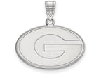14k White Gold Logoart University Of Georgia Medium Pendant