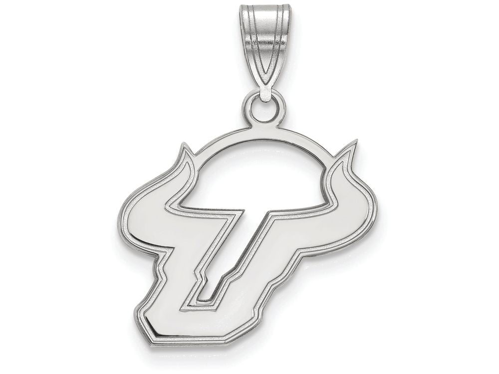 14k White Gold Logoart University Of South Florida Medium Pendant