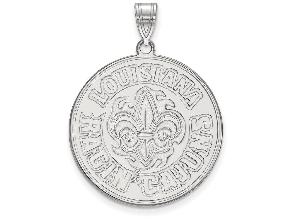 14k White Gold Logoart University Of Louisiana At Lafayette Extra Large  Pendant