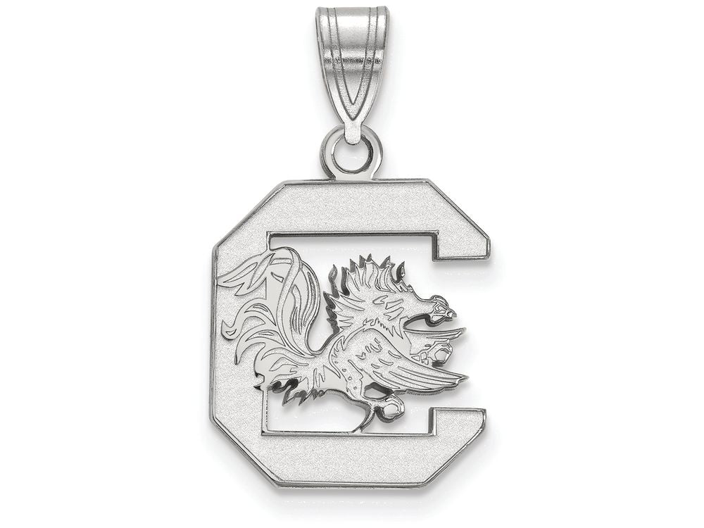 14k White Gold Logoart University Of South Carolina Medium Pendant