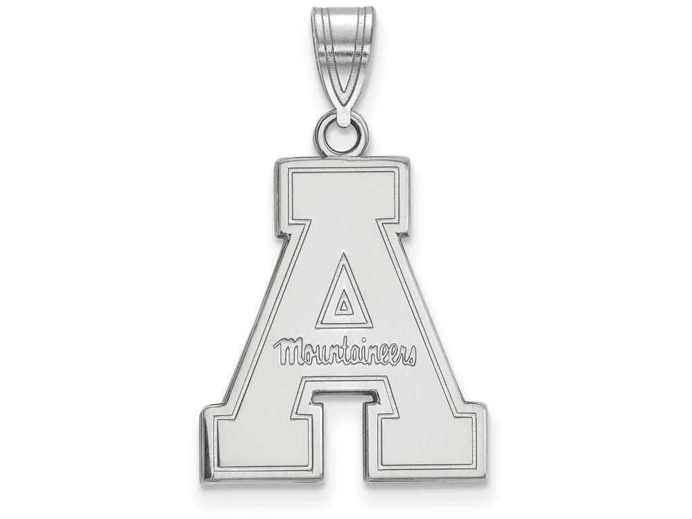 14k White Gold Logoart Appalachian State University Large Pendant