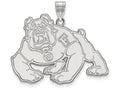 14k White Gold Logoart California State University Fresno Extra Large  Pendant