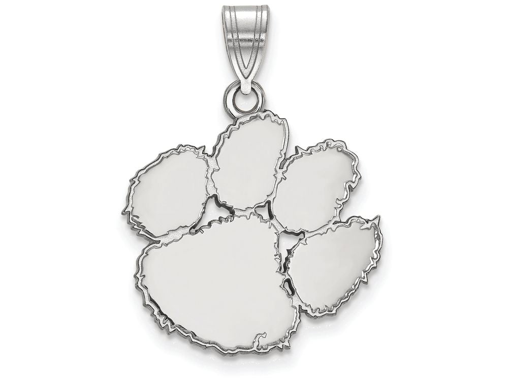 14k White Gold Logoart Clemson University Large Pendant