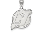 14k White Gold Nhl Logoart New Jersey Devils Large Pendant
