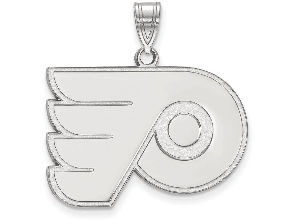 14k White Gold Nhl Logoart Philadelphia Flyers Large Pendant