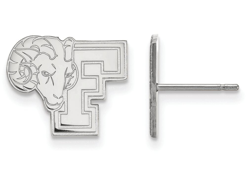 14k White Gold Logoart Fordham University Small Post Earrings