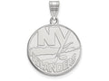 14k White Gold Nhl Logoart New York Islanders Large Pendant