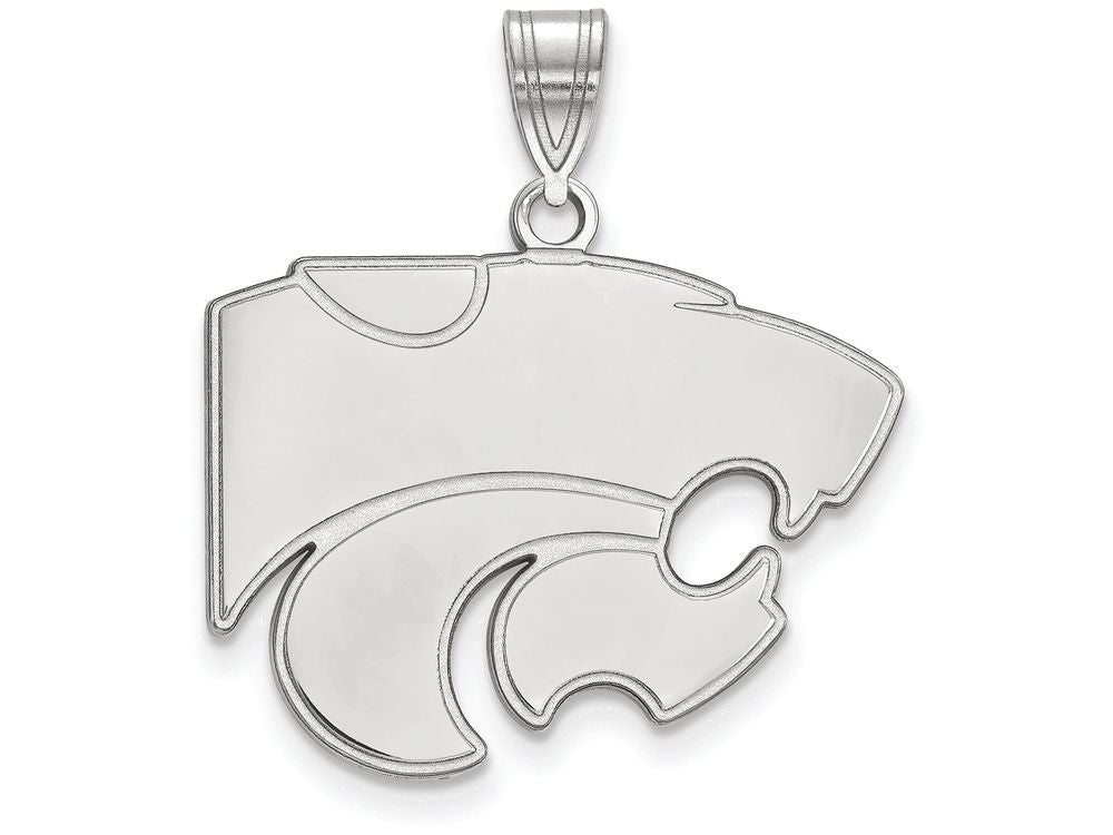 14k White Gold Logoart Kansas State University Large Pendant