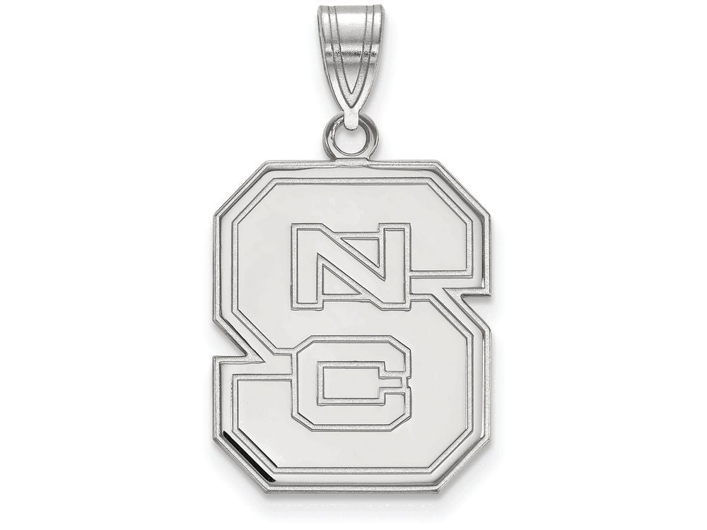 14k White Gold Logoart North Carolina State University Large Pendant
