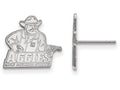 14k White Gold Logoart New Mexico State University Small Post Earrings
