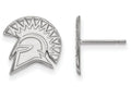 14k White Gold Logoart San Jose State University Small Post Earrings