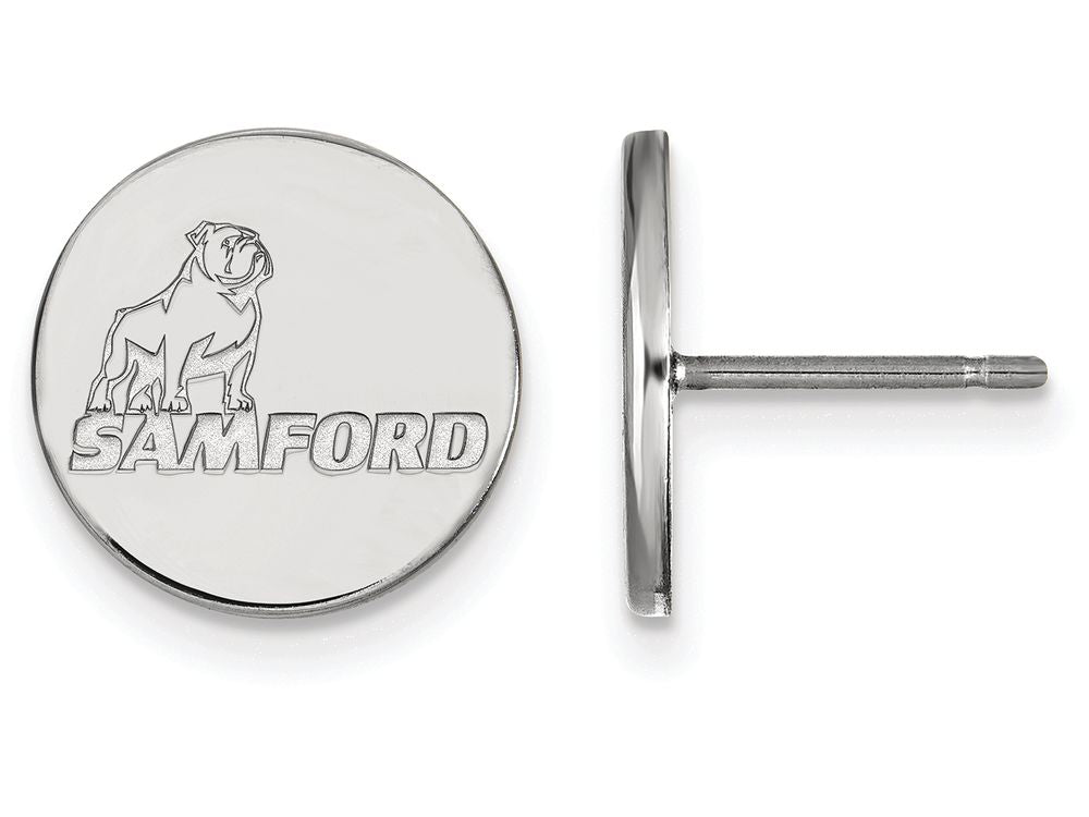 14k White Gold Logoart Samford University Small Post Earrings