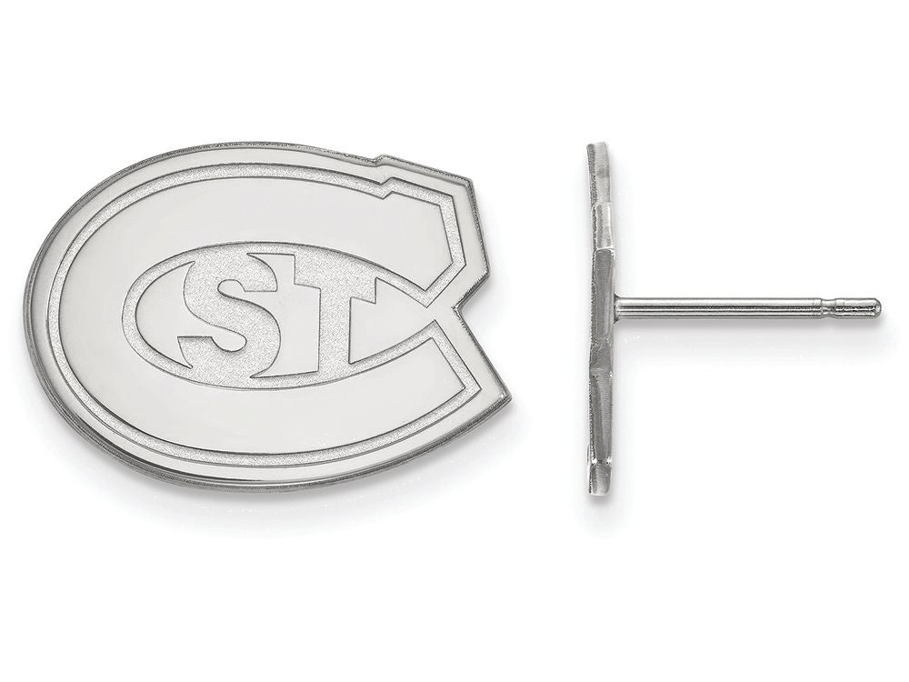 14k White Gold Logoart St. Cloud State Small Post Earrings