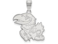 14k White Gold Logoart University Of Kansas Large Pendant