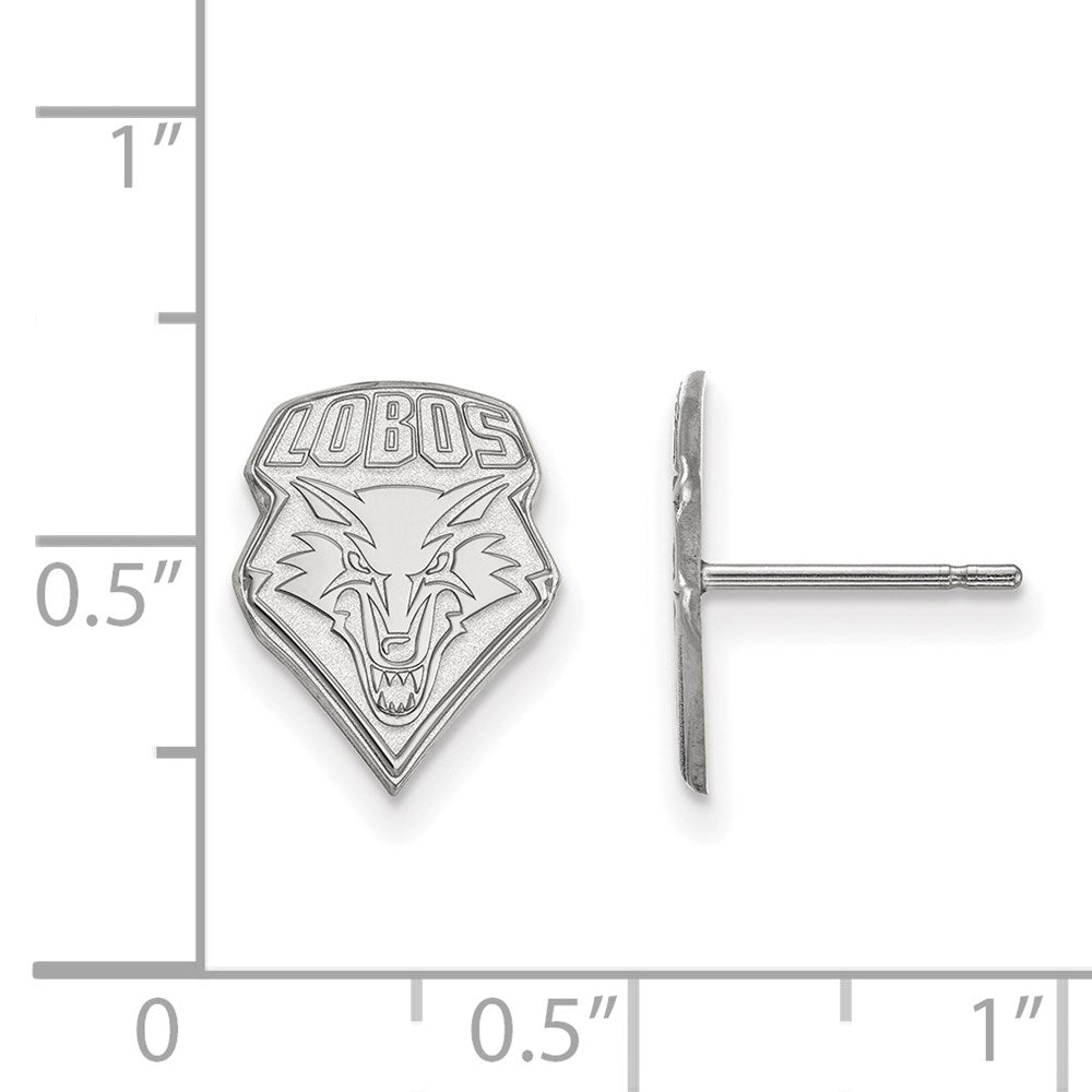 14k White Gold Logoart University Of New Mexico Small Post Earrings