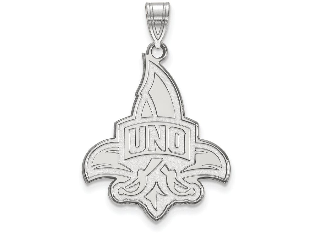 14k White Gold Logoart University Of New Orleans Extra Large  Pendant